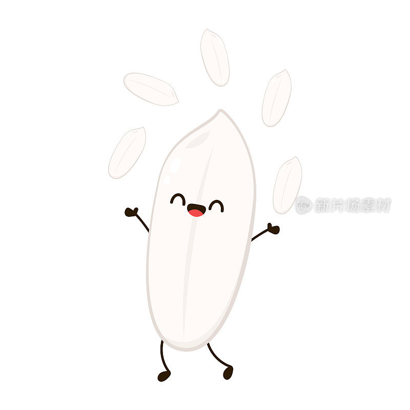 Rice character design. rice vector on white background. Paddy vector.